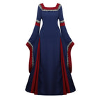 Women's Medieval Renaissance Gown | Trumpet Sleeve Floor-Length Dress