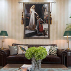 The Accolade Medieval Knight Tapestry – Woven Jacquard Wall Hanging 100×138cm