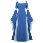 Women's Medieval Renaissance Gown | Trumpet Sleeve Floor-Length Dress