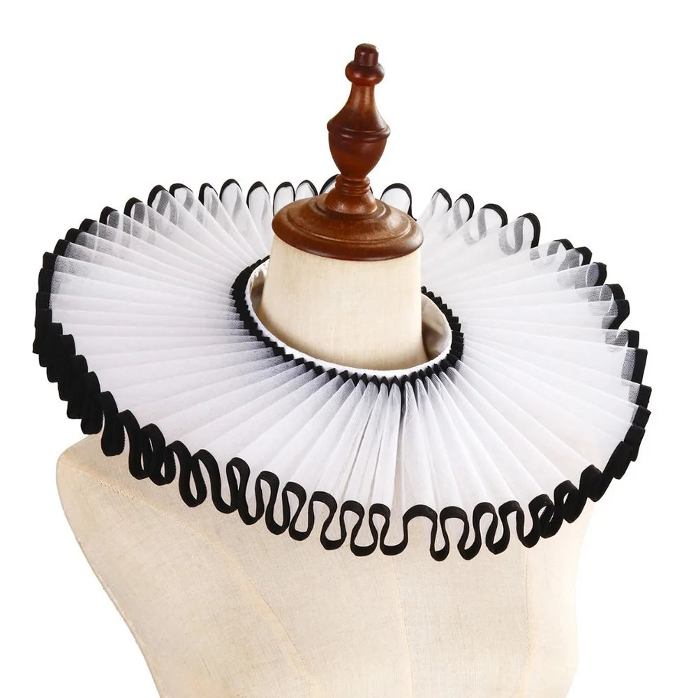 Renaissance Ruff Collar – Detachable Elizabethan Neck Frill for Period Costumes