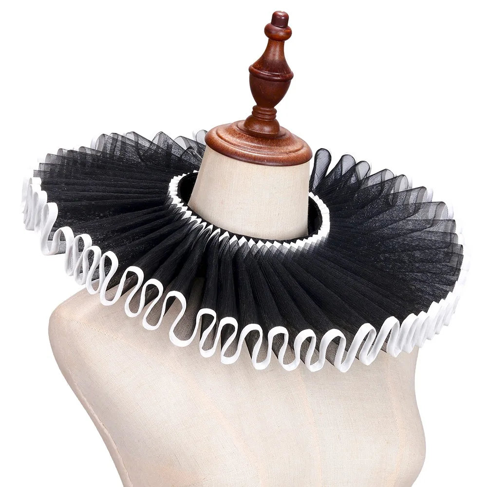 Renaissance Ruff Collar – Detachable Elizabethan Neck Frill for Period Costumes