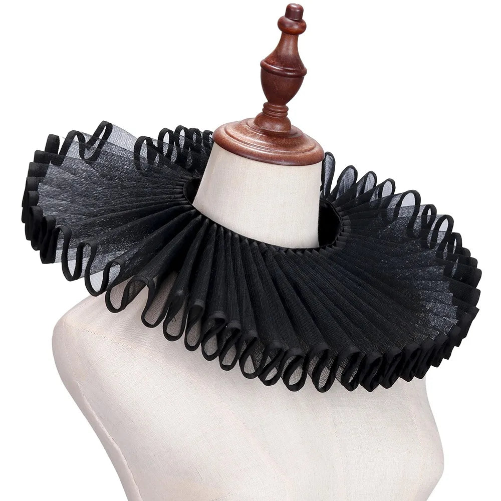 Renaissance Ruff Collar – Detachable Elizabethan Neck Frill for Period Costumes