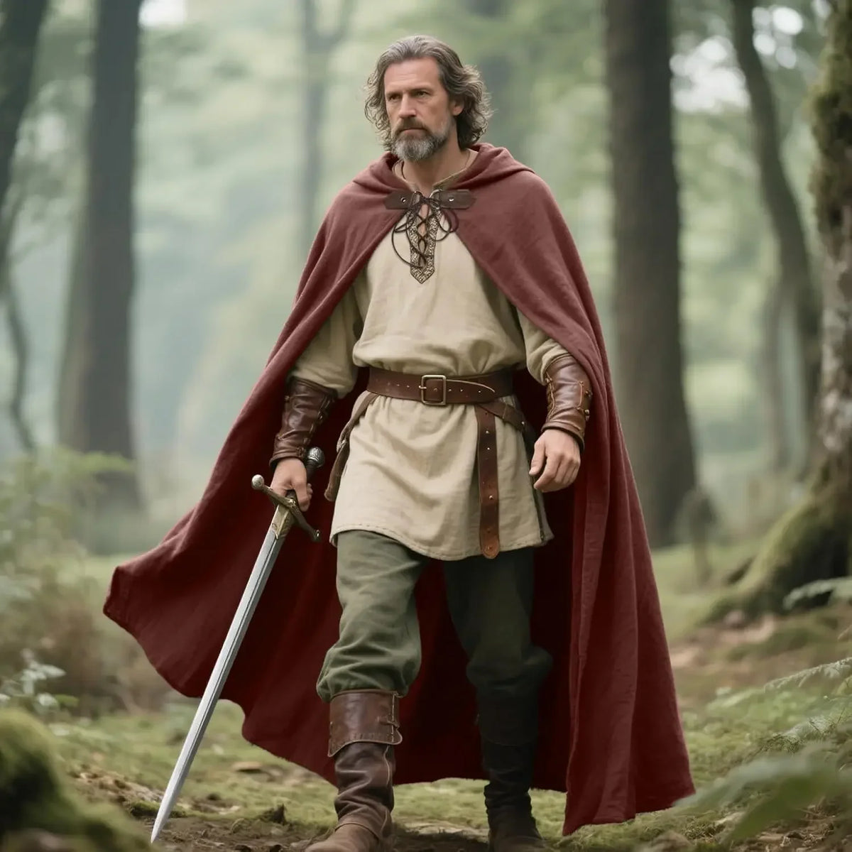 Renaissance Hooded Linen Cloak | Medieval Cape for Men & Women