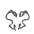 Dragon Ouroboros Ear Cuff Earrings – Stainless Steel Non-Piercing Wrap Earrings for Gothic, Viking & Fantasy Costume
