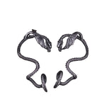 Dragon Ouroboros Ear Cuff Earrings – Stainless Steel Non-Piercing Wrap Earrings for Gothic, Viking & Fantasy Costume