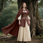 Renaissance Hooded Linen Cloak | Medieval Cape for Men & Women