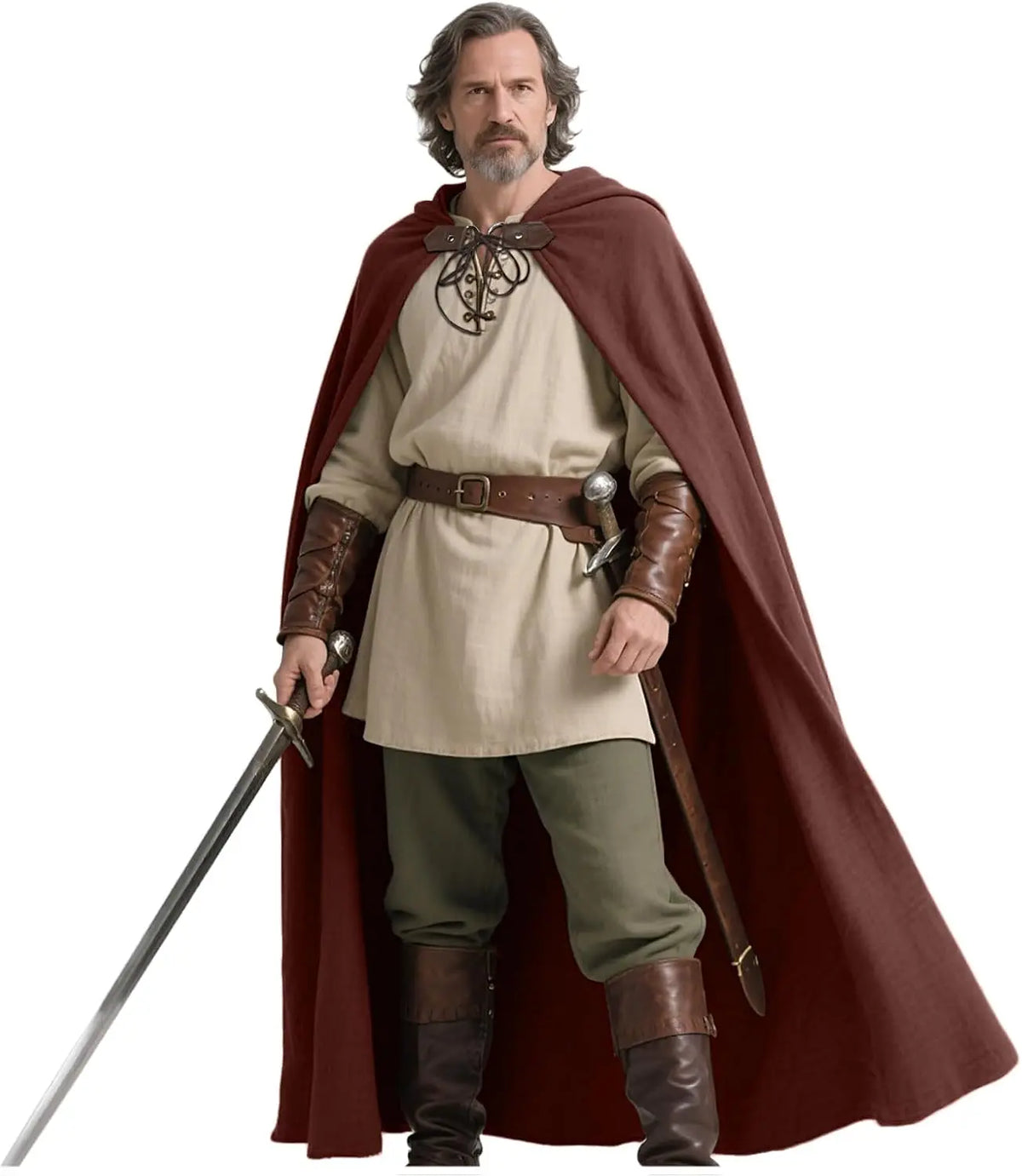 Renaissance Hooded Linen Cloak | Medieval Cape for Men & Women