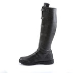 Medieval Knight Knee-High Buckle Boots – Faux Leather | Black & Dark Brown