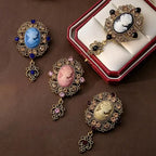 Baroque Cameo Brooch – Vintage Hollow Alloy Portrait Pin