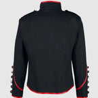 Men's Steampunk Military Frock Coat | Gothic Victorian Jacket with Braid Trim