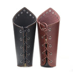 Medieval Leather Bracer – Lace-Up Arm Guard & Gauntlet Cuff