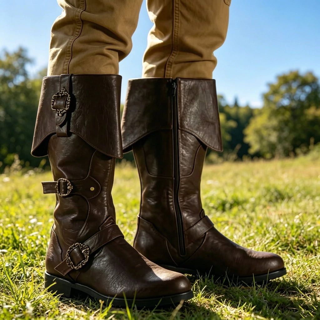 Pirate Boots – PU Leather Mid-Calf Costume Boots