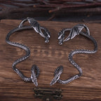 Dragon Ouroboros Ear Cuff Earrings – Stainless Steel Non-Piercing Wrap Earrings for Gothic, Viking & Fantasy Costume