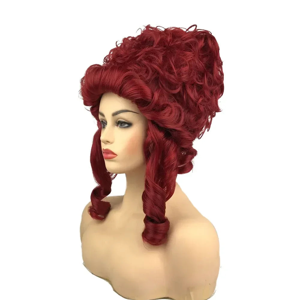 Marie Antoinette Rococo Wig – Red Upswept Curly Cosplay Wig