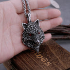 Men's Viking Nordic Wolf Head Necklace – 316L Stainless Steel Pendant with Snake Chain & Gift Box