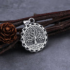 Men's Viking Tree of Life Necklace – Yggdrasil Pendant in 316L Stainless Steel with Snake Chain