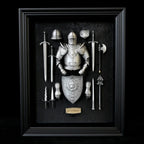 Medieval Knight Armor Resin Display Frame – Decorative Shadow Box Collectible