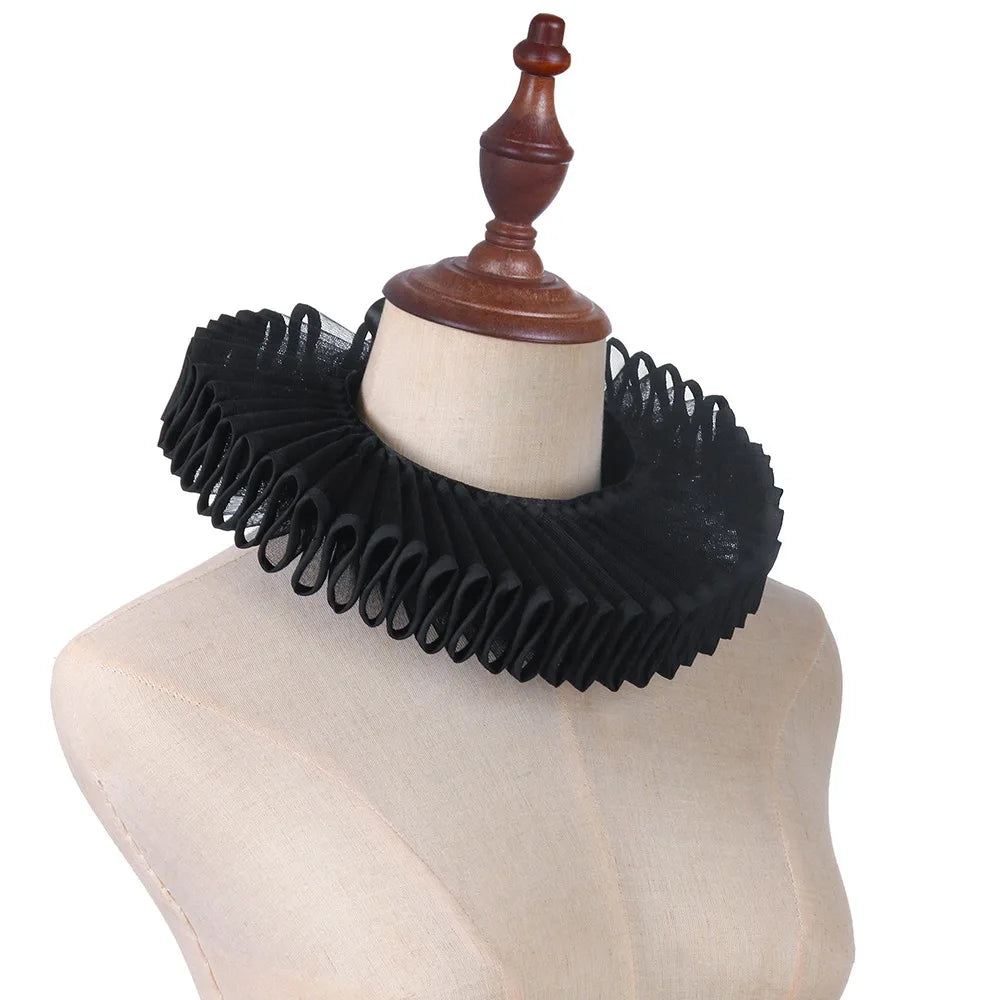 Renaissance Ruff Collar – Detachable Elizabethan Neck Frill for Period Costumes