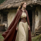 Renaissance Hooded Linen Cloak | Medieval Cape for Men & Women