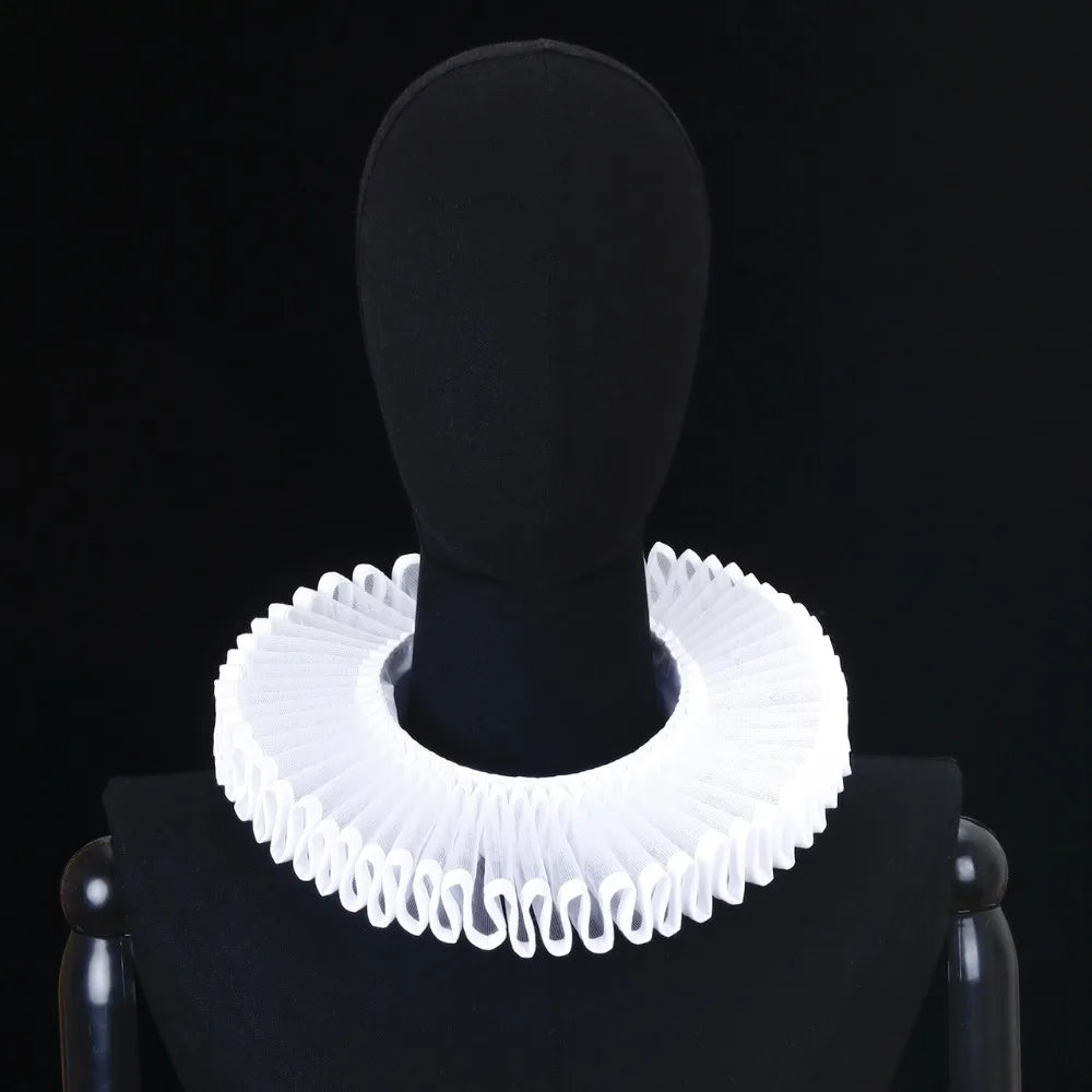 Renaissance Ruff Collar – Detachable Elizabethan Neck Frill for Period Costumes