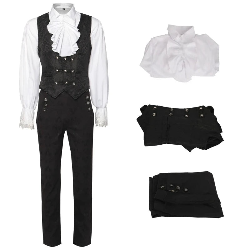 Victorian Steampunk Costume Set | Men's Shirt, Vest & Pants
