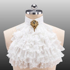 Men's Detachable Ruffle Jabot — Rococo Baroque Lace Collar Neck Piece