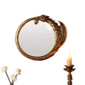 Dragon Wall Mirror – Golden Resin Decorative Oval Mirror