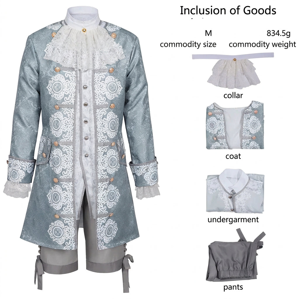 Men's Baroque Rococo Court Suit — Victorian Noble Costume for Kings & Princes