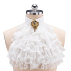 Men's Detachable Ruffle Jabot — Rococo Baroque Lace Collar Neck Piece