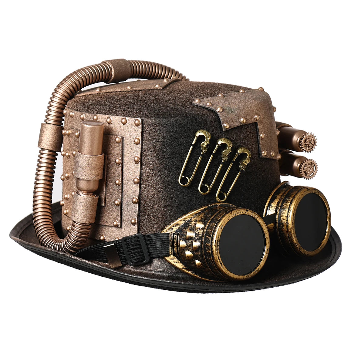 Steampunk Top Hat with Detachable Goggles | Gothic Victorian Costume Hat