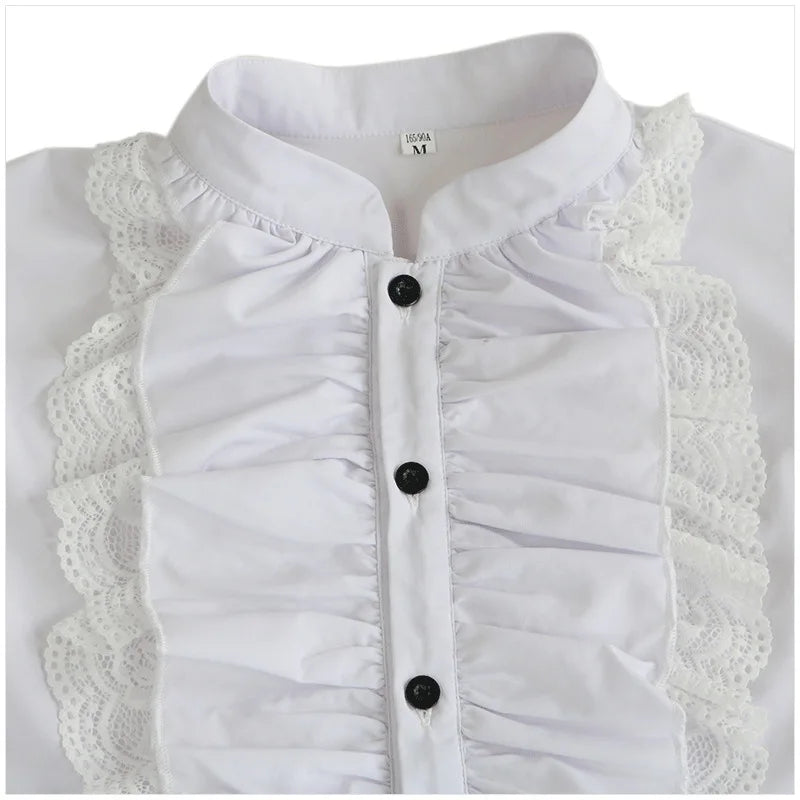 Men's Ruffled Lace Shirt | Victorian Gothic Pirate & Steampunk Costume Blouse