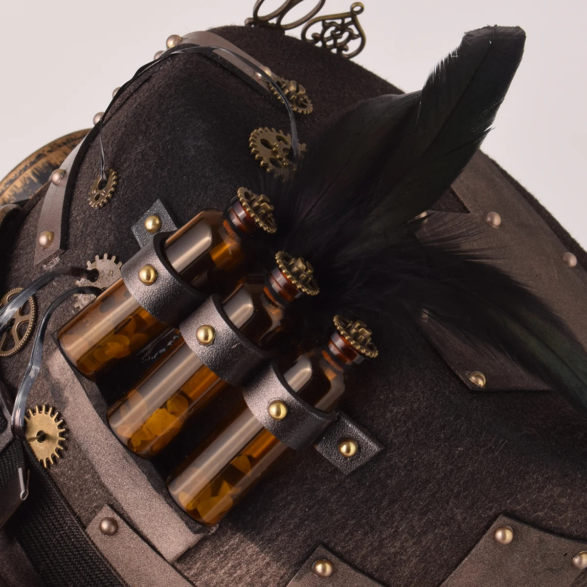Steampunk Top Hat with Detachable Goggles | Gothic Victorian Costume Hat