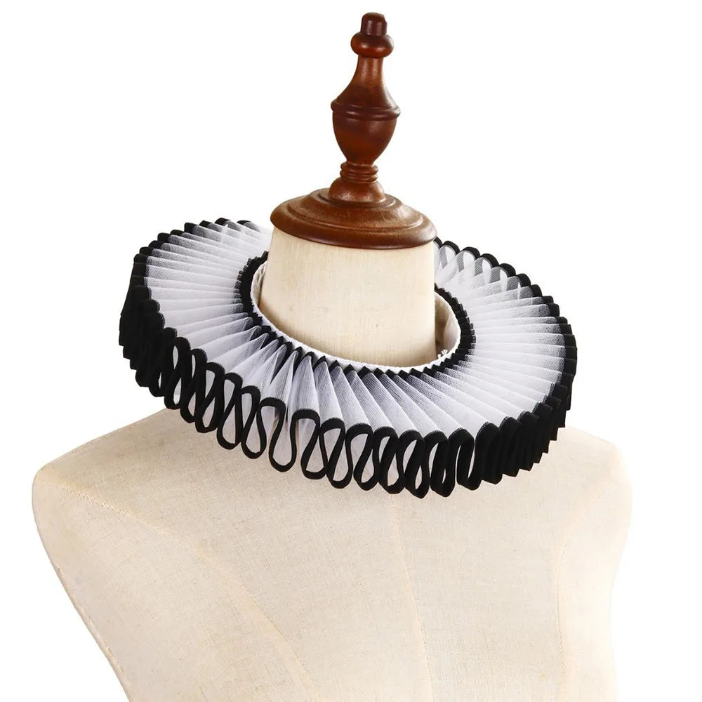 Renaissance Ruff Collar – Detachable Elizabethan Neck Frill for Period Costumes