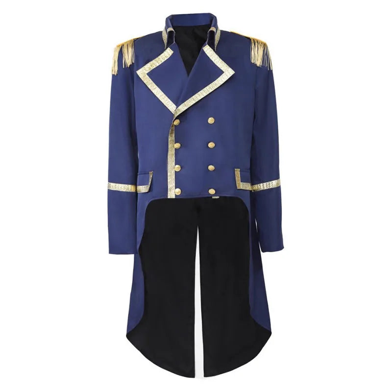 Men's Medieval Military Tailcoat | Double-Breasted Gothic Long Coat for Cosplay & Masquerade
