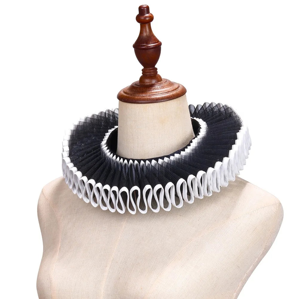 Renaissance Ruff Collar – Detachable Elizabethan Neck Frill for Period Costumes