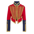 Women's Georgian Military Hussar Jacket — Red & Blue 18th Century Officer Costume