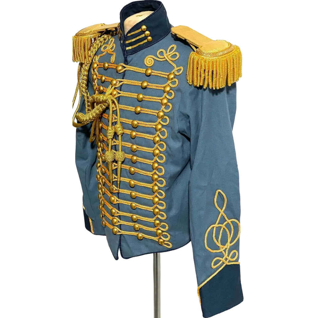 Men's Civil War Hussar Officer Jacket with Gold Braiding & Aiguillette