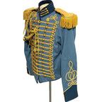 Men's Civil War Hussar Officer Jacket with Gold Braiding & Aiguillette