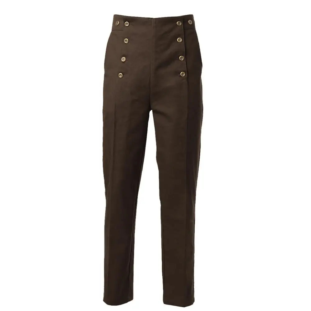 Men's Steampunk Victorian Trousers – High Waist Regency Suspender Pants