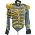 Men's Civil War Hussar Officer Jacket with Gold Braiding & Aiguillette