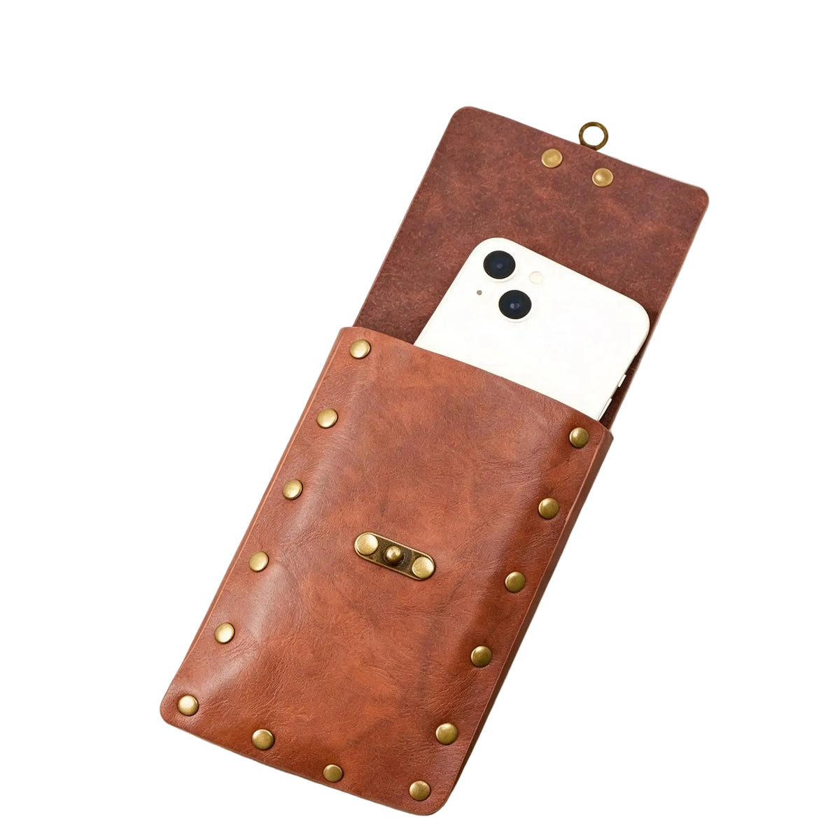 Medieval Leather Belt Pouch – Vintage Rivet Waist Bag