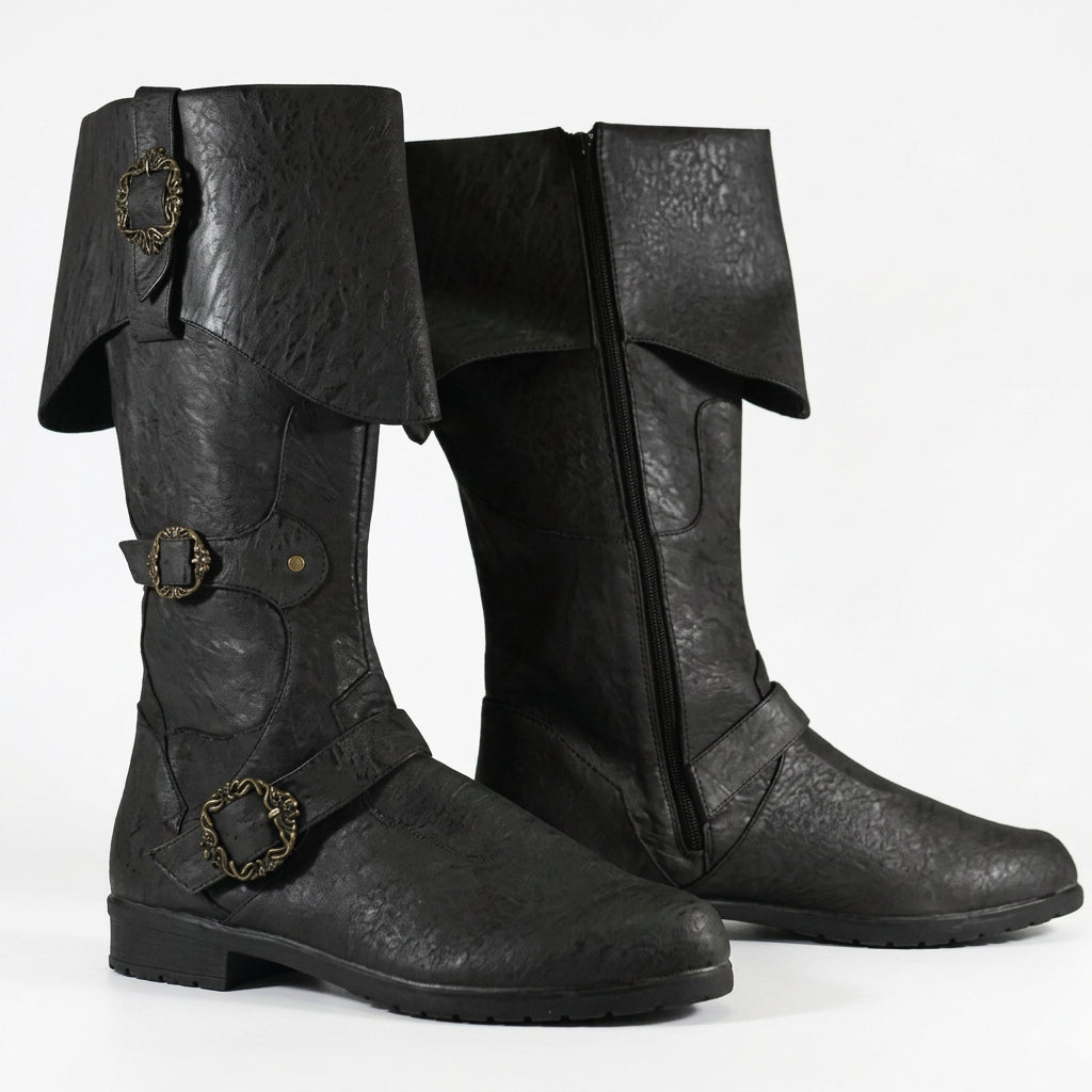 Pirate Boots – PU Leather Mid-Calf Costume Boots
