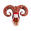 Venetian Carnival Ram Horn Headdress – Jacquard Horned Headpiece | Multiple Colors