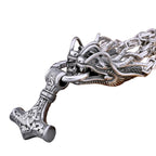 Men's Thor's Hammer Necklace – Dragon Head Mjölnir Pendant in 316L Stainless Steel