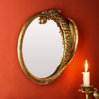 Dragon Wall Mirror – Golden Resin Decorative Oval Mirror