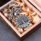 Men's Viking Tree of Life Necklace – Yggdrasil Pendant in 316L Stainless Steel with Snake Chain