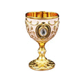 Medieval Embossed Metal Goblet – Vintage European Wine Cup