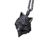 Men's Viking Nordic Wolf Head Necklace – 316L Stainless Steel Pendant with Snake Chain & Gift Box