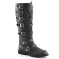 Medieval Knight Knee-High Buckle Boots – Faux Leather | Black & Dark Brown