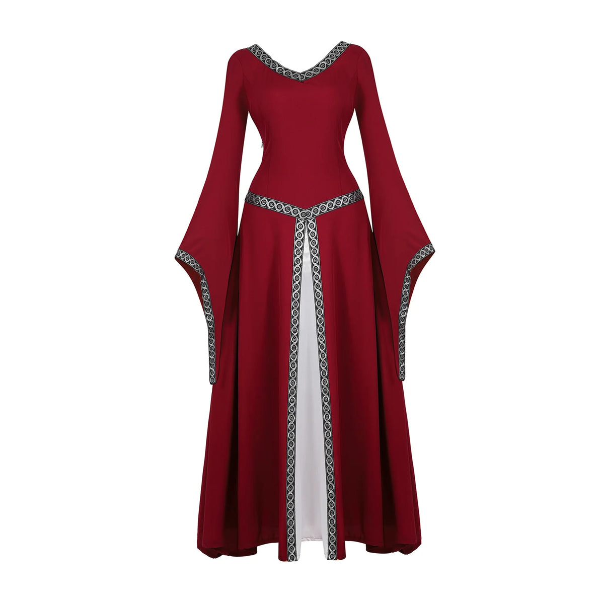 Women's Medieval Renaissance Gown | Trumpet Sleeve Floor-Length Dress